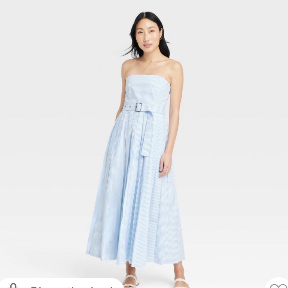 Women’s belted midi bandeau dress